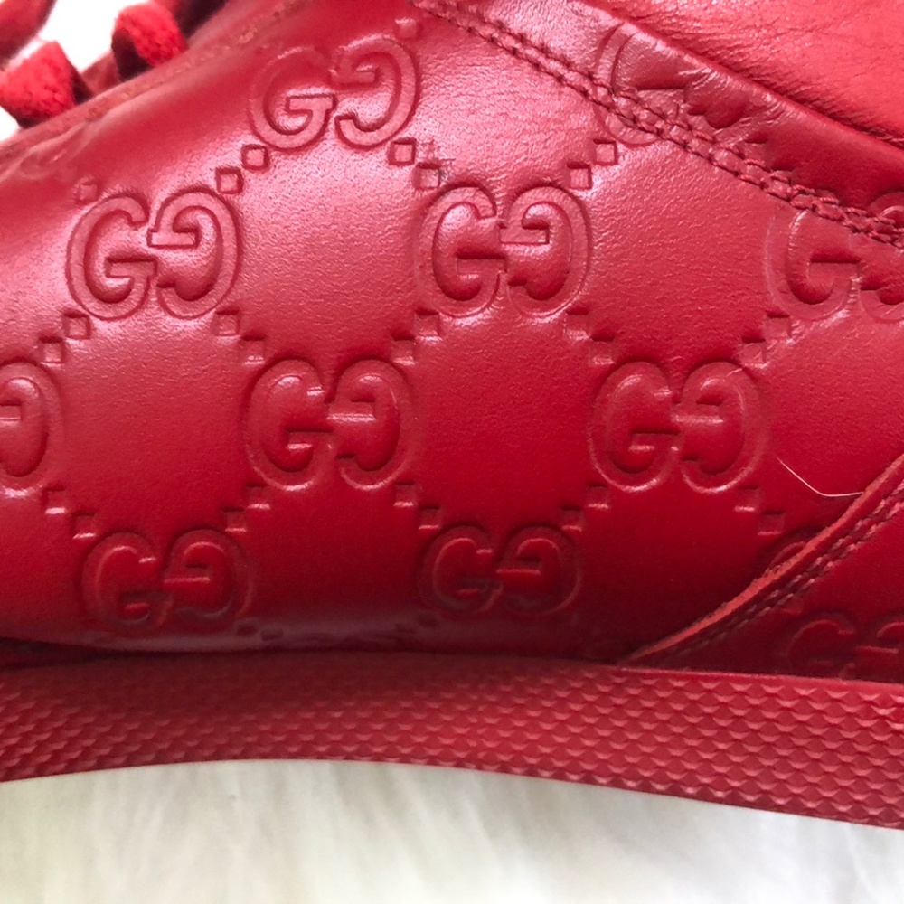 Gucci Men's Red High Top Sneakers Size 8.5 - Picture 10 of 14
